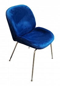 OHNO Furniture Milaan Eetkamerstoel - Blauw, Goud