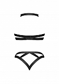 Concordia - Sexy Imitation Leather Bra and Panties with Studs - XXL
