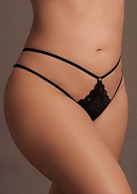 Ami - Thong with Adjustable Sliders and Golden Details - Plus Size