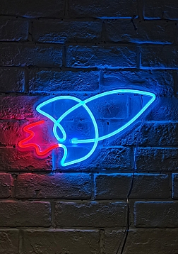 Space Rocket - LED Neon Sign