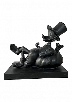 OHNO Home Decor - Fyberglass Sculpture Duck with Money Bag - Black