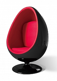 OHNO Furniture York - Egg Lounge Chair - Black, Red