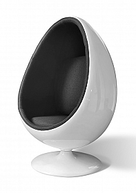 OHNO Furniture York - Egg Lounge Chair - White, Black