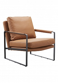 OHNO Furniture Denver - Leather Look Lounge Chair - Brown