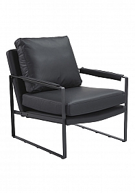 OHNO Furniture Denver - Leather Look Lounge Chair - Black