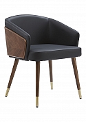 OHNO Furniture Detroit - Wooden Office Chair with Leather - Black