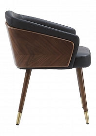 OHNO Furniture Detroit - Wooden Office Chair with Leather - Black