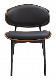 OHNO Furniture Milton - Wooden Dining Chair with Leather - Black