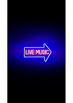OHNO Woonaccessoires Neon Sign - Live Music - Neon Verlichting - Blauw/Rood