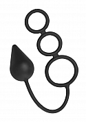 Triple Threat - Silicone Cock Ring with Anal Plug
