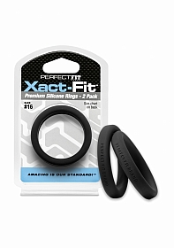 #16 Xact-Fit Cockring 2-Pack - Black
