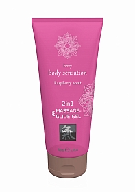2 in 1 Massage and Glide Gel - Raspberry - 7 fl oz / 200 ml