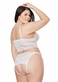 Bralette and Crotchless Tights - Plus Size